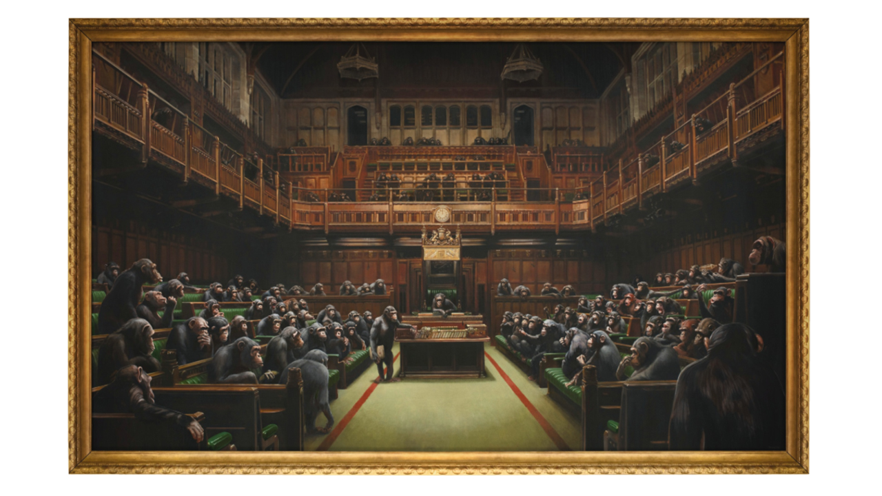 Banksy's 'Devolved Parliament' sells for record-breaking price at
