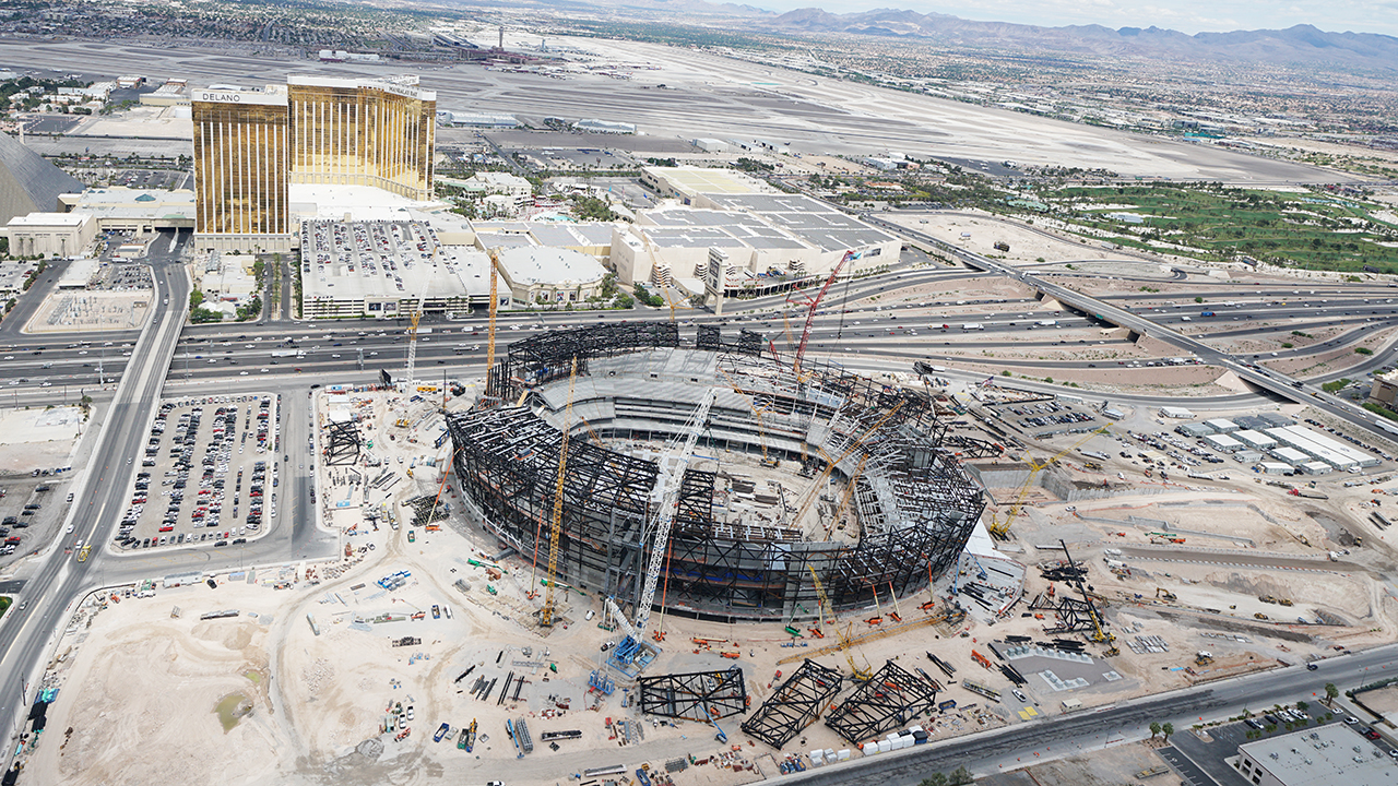 Las Vegas Raiders broadcast studio compliments stadium with sleek