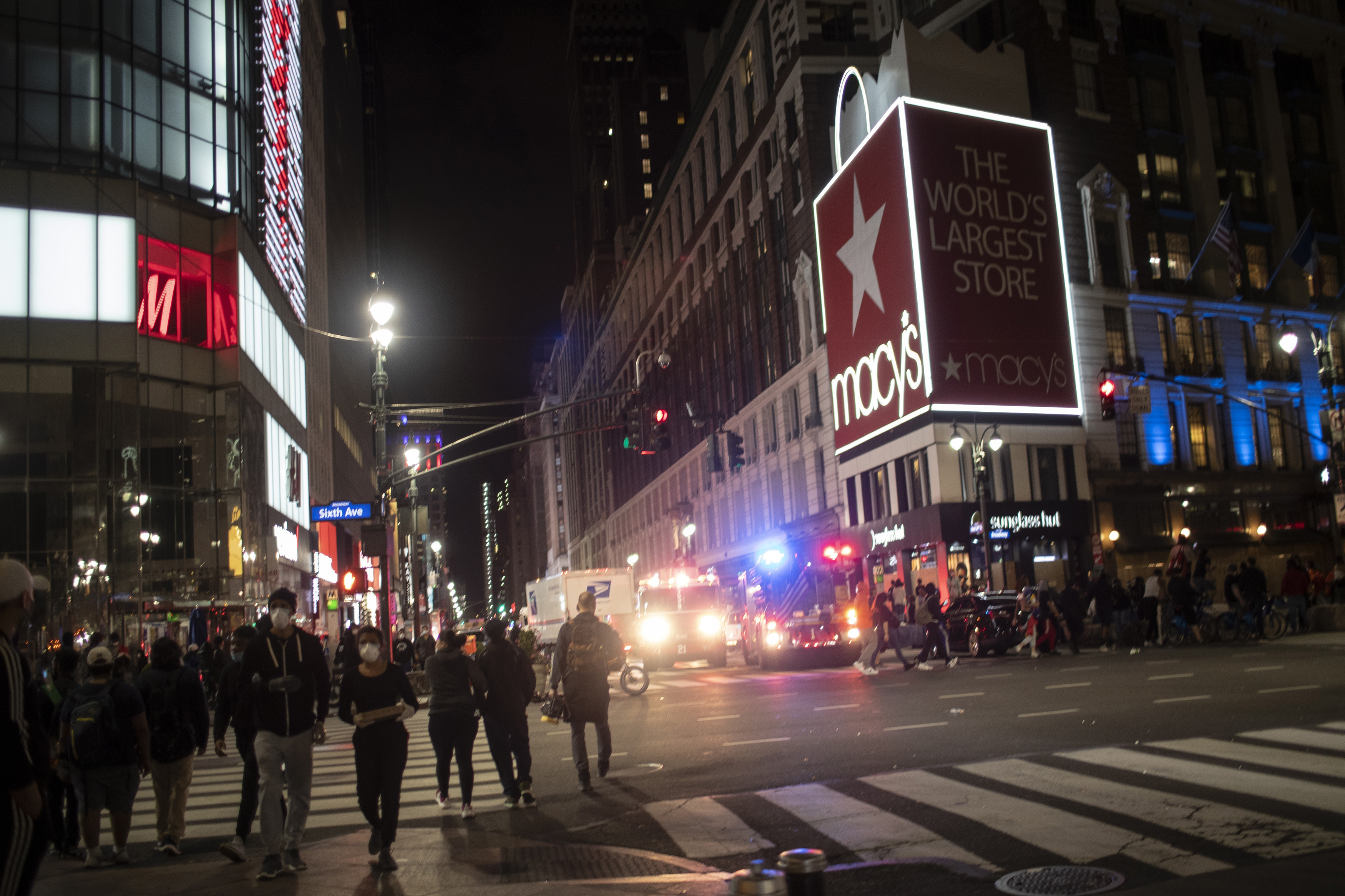 Louis Vuitton pawn attacking from the sky - Macy's Herald Square