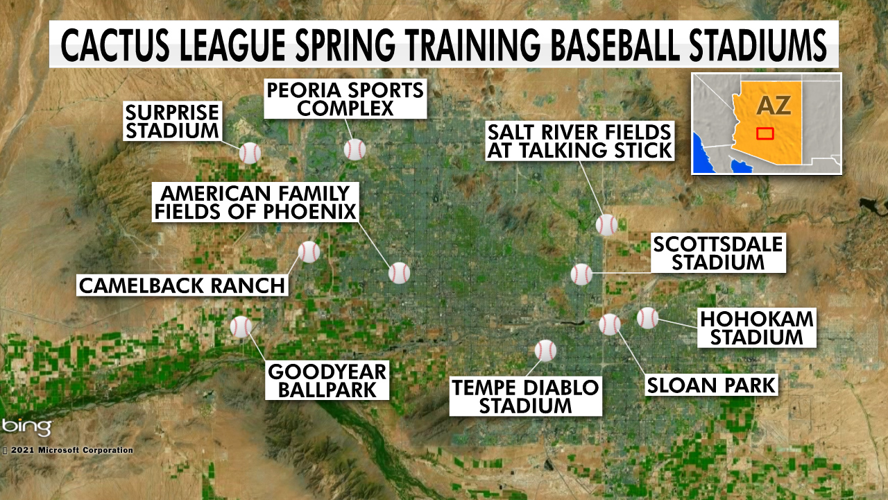 Cactus League Spring Training Stadium Map