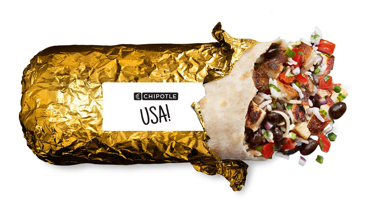 Chipotle celebrates American Olympic athletes with gold foil burritos