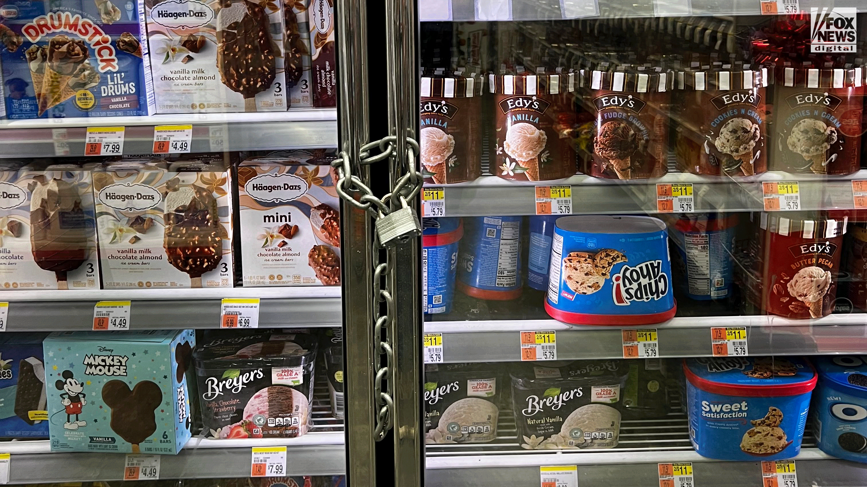 NYC Walgreens store keeping ice cream in chained freezer, locking