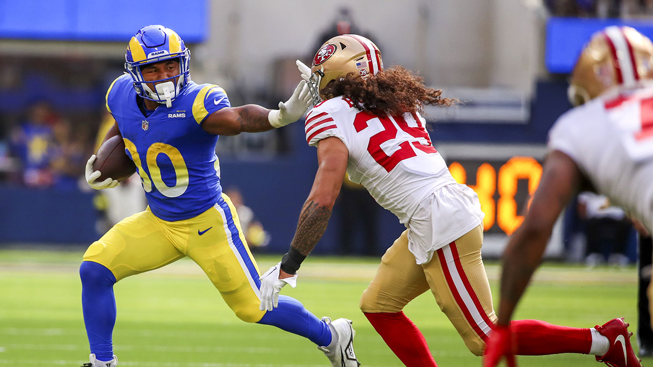 Running back Ronnie Rivers of the Los Angeles Rams prior to a NFL