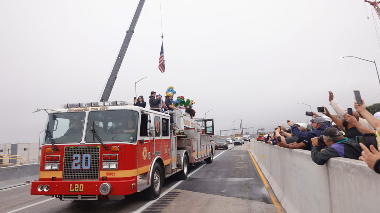 First vehicles cross I-95 bridge in Philadelphia since deadly