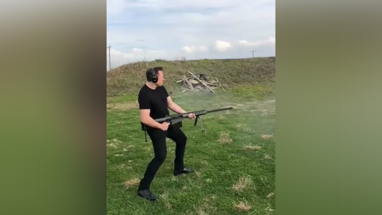 Elon Musk shares viral video of him hip-firing a Barrett .50-caliber sniper  rifle: 'Liberal trigger post