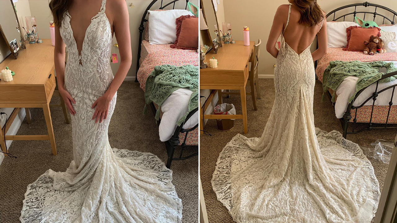 TikToker Transforms Thrifted Wedding Dress Into Red Ball Gown