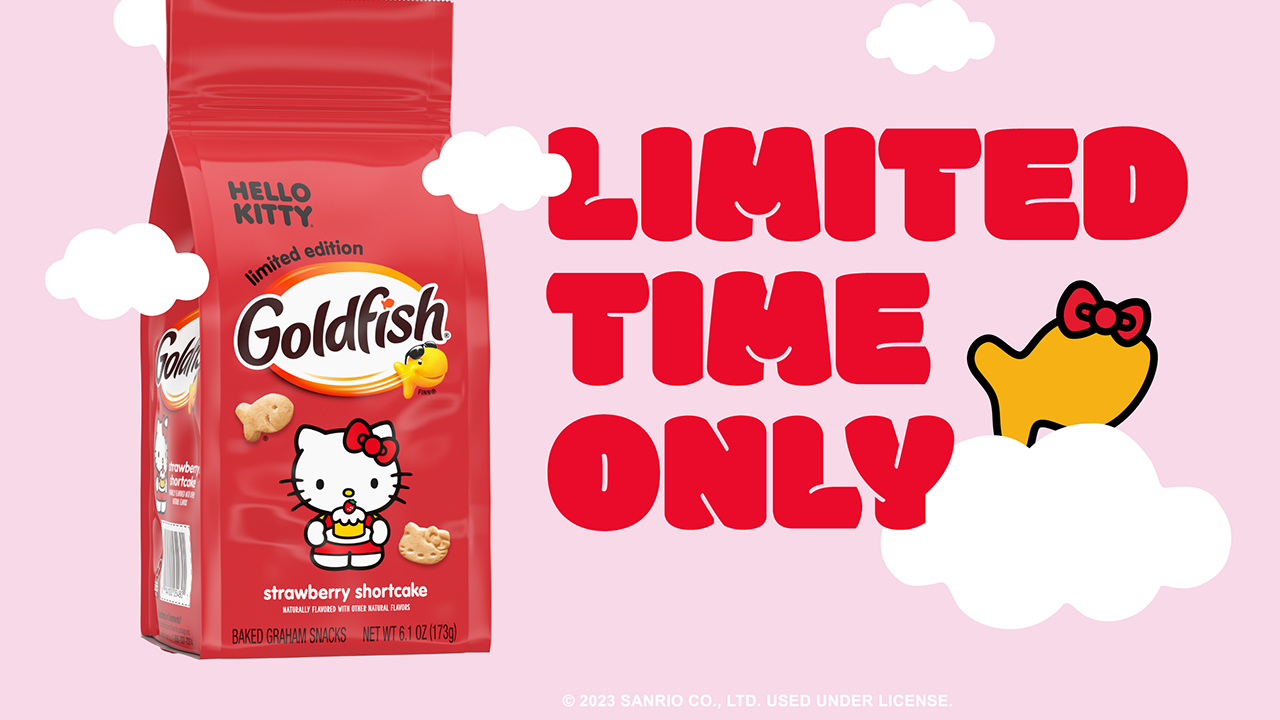 Goldfish releases Hello Kitty-themed crackers to celebrate the pink brand's  50th anniversary