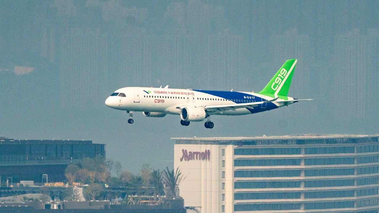 China-made C919 lands in Hong Kong in maiden flight outside mainland, viewed as future Boeing competitor