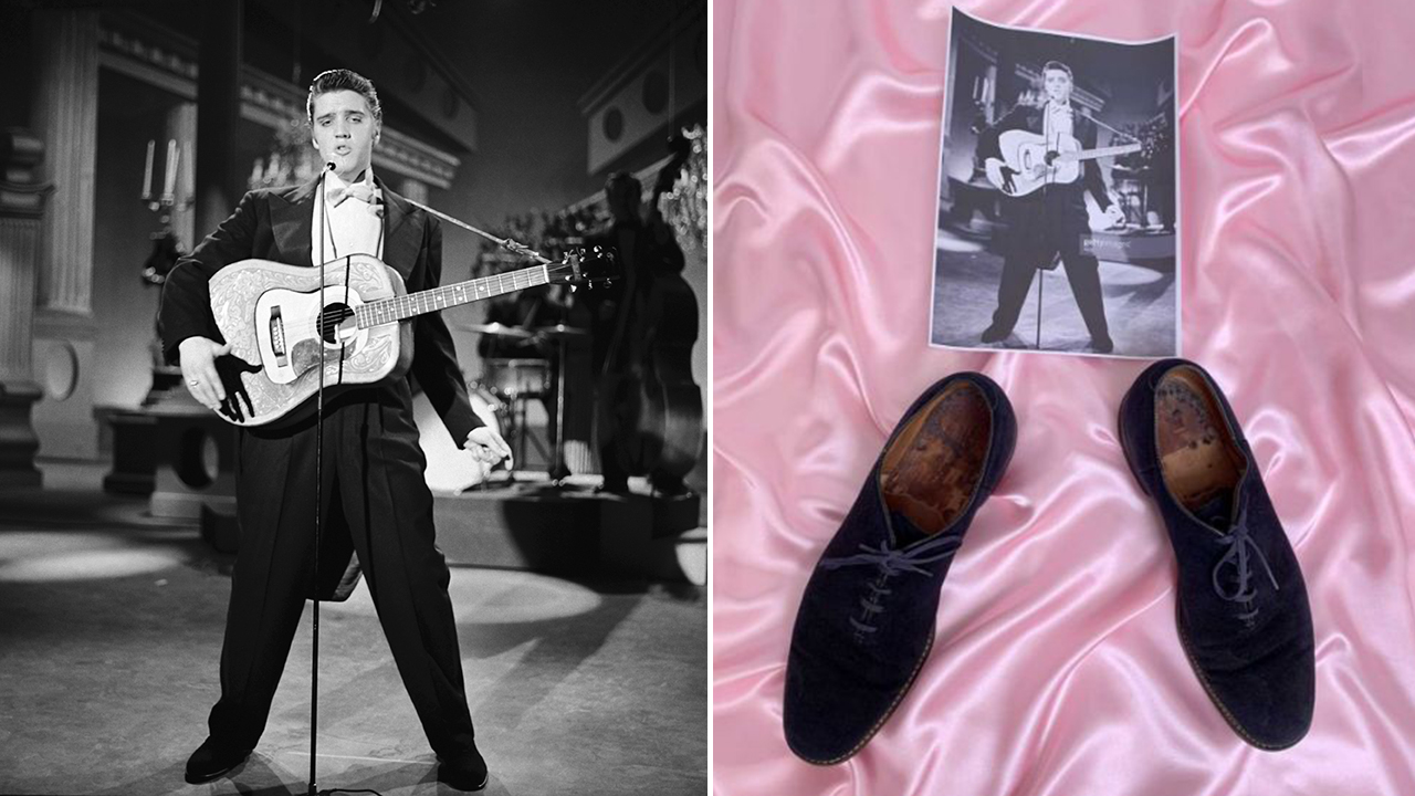 Elvis Presley’s iconic blue suede shoes set for auction