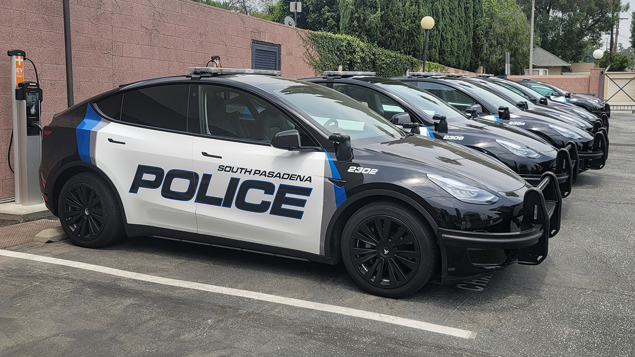 Model Ys already in service in southern California as company showcases Cybertruck "Next-Gen Patrol vehicle." (Credit: AnaheimPD)