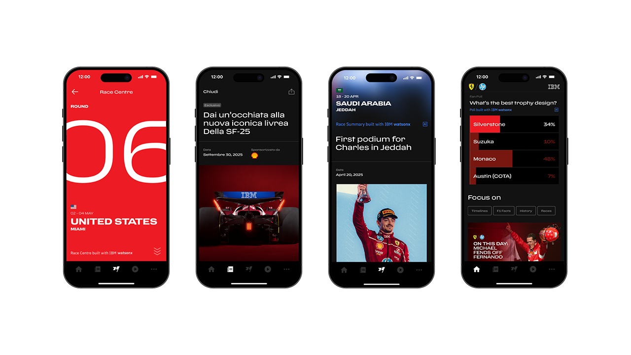 IBM and Scuderia Ferrari debut reimagined app to connect global Formula 1 fans, enhance race experiences
