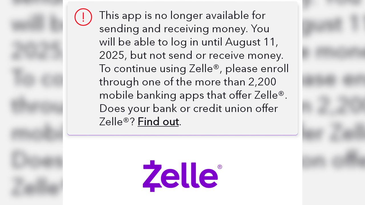 Zelle ends cash transfer services on standalone app | Fox Business