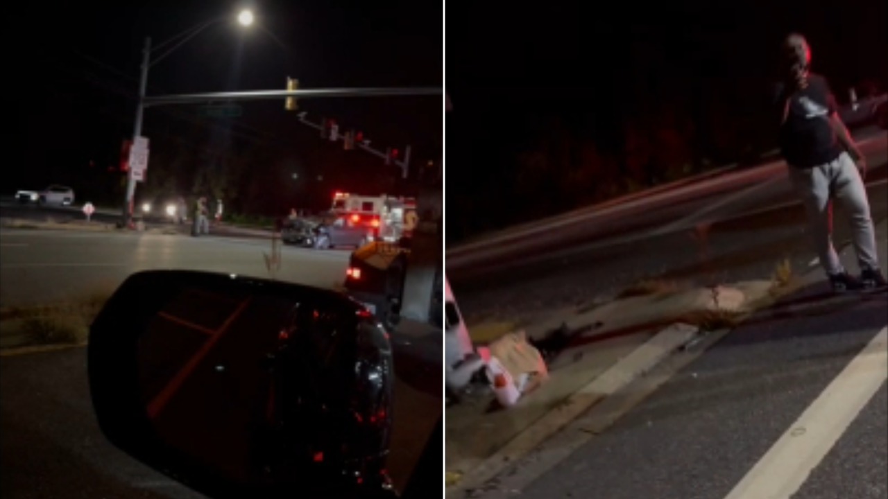 DoorDash customer picks up order from driver at crash scene: 'I think that's my food right there'